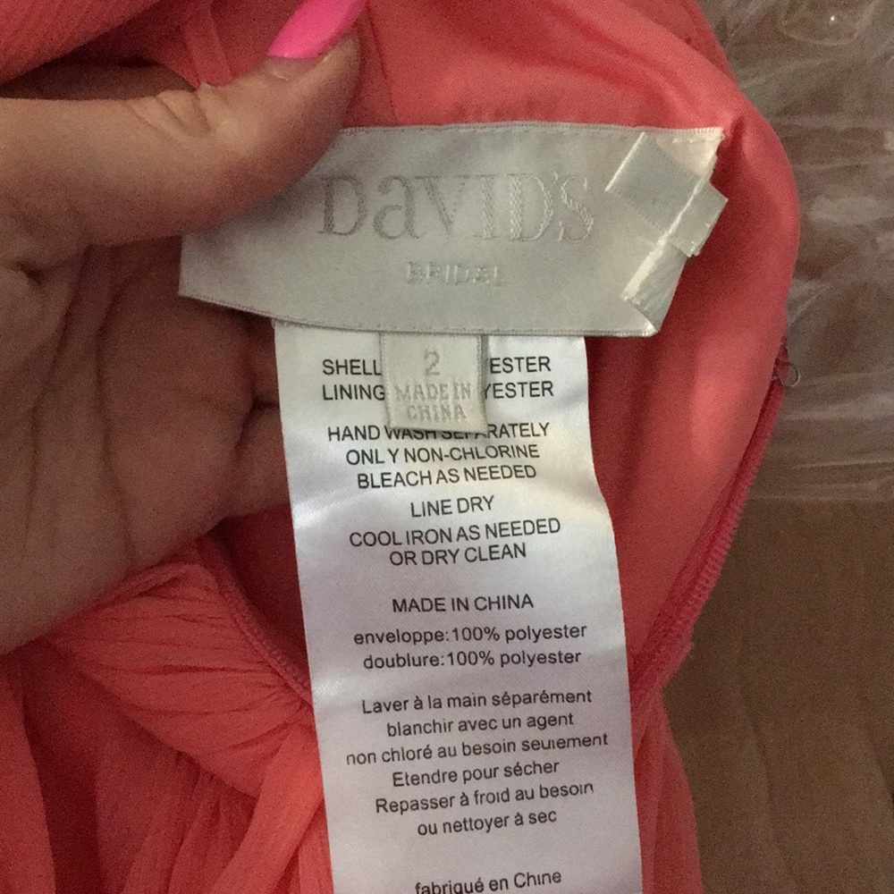 David’s bridal coral reef bridesmaid dress - Picture 2 of 3